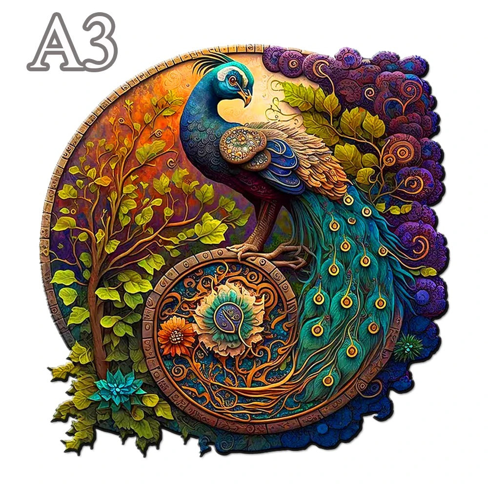 Wooden Peacock Puzzle